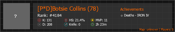 [P*D]Botsie Collins (78) Stats Banner