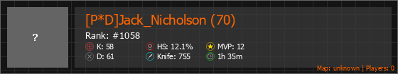 [P*D]Jack_Nicholson (70) Stats Banner