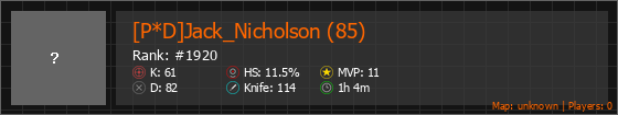 [P*D]Jack_Nicholson (85) Stats Banner