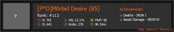 [P*D]M0rbid Desire (85) Stats Banner
