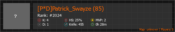 [P*D]Patrick_Swayze (85) Stats Banner