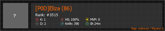 [P0D]Eliza (86) Stats Banner