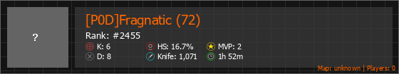 [P0D]Fragnatic (72) Stats Banner