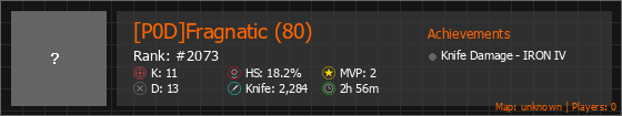 [P0D]Fragnatic (80) Stats Banner