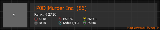 [P0D]Murder Inc. (86) Stats Banner