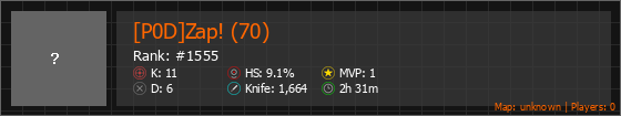 [P0D]Zap! (70) Stats Banner