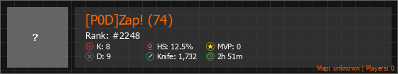 [P0D]Zap! (74) Stats Banner