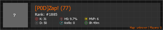 [P0D]Zap! (77) Stats Banner