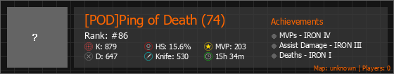 [POD]Ping of Death (74) Stats Banner