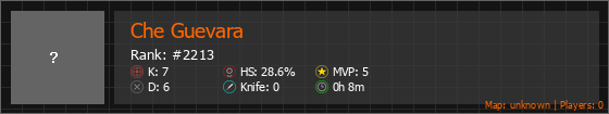 Che Guevara Stats Banner